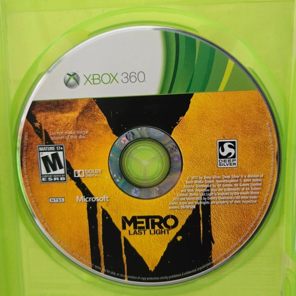 Metro: Last Light Limited Edition - Xbox‎ 360 - CIB W/ Manual & Inserts Tested